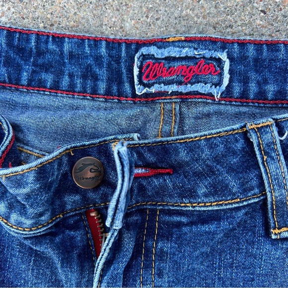 Y2K Wrangler Cowboy Cowgirl Cut Slim Fit Stretch jeans 7/8x36 18MWZSW - Picture 4 of 5